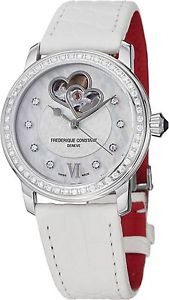 Frederique Constant Automatic Mother of Pearl White Leather Ladies Watch ... New