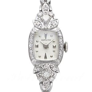 Free Shipping Pre-owned HAMILTON Diamond Watch Antique Women's Hand Winding