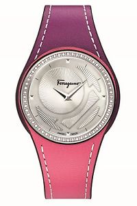 Ferragamo Women's FID050015 GANCINO CHIC Silver Dial Fucshia Leather Wristwatch