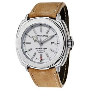 Jeanrichard 60500-11-701-HDE0 Mens White Dial Automatic Watch with Leather Strap