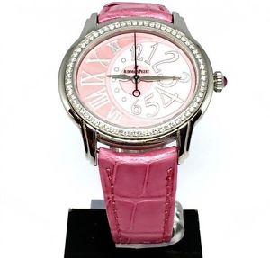 Audemars Piguet Millenary Rose Pink Automatic Diamond Watch Croco Leather Strap
