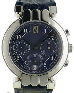 Harry Winston Premier Chronograph Platinum Watch W/ Sapphire Back