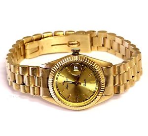 14k yellow gold Lucien Piccard battery watch estate vintage 44.5g 7.25