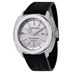 Jeanrichard 60500-11-201-FK6A Mens Silver Dial Automatic Watch with Rubber Strap