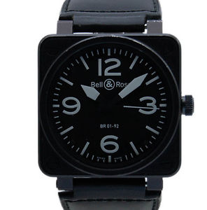 BELL&ROSS BR01-92 SS Leather Black Dial PVC Auto Mens Watch Body Only MC #1061