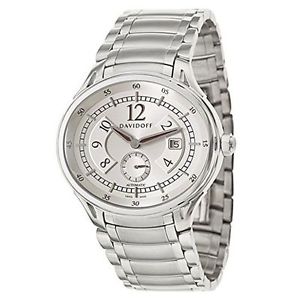 Davidoff 10004 Mens Silver Dial Automatic Watch with Stainless Steel Strap