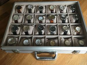 24 Automatic-Handaufzug-Uhren im Koffer,Poljot, Parnis, Trias, Kienzle, Junghans