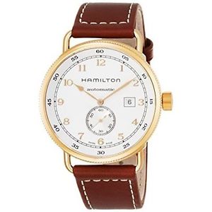 Hamilton Men's H77745553 Khaki Navy Analog Display Swiss Automatic Brown Watch