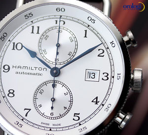 Hamilton Khaki Navy Pioneer Chrono Watch Steel on Leather Automatik Herrenuhr
