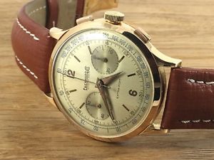 EBERHARD & CO 18ct Rose Gold Extra Fort Chronograph 14007 Stop Go Vintage 1950s