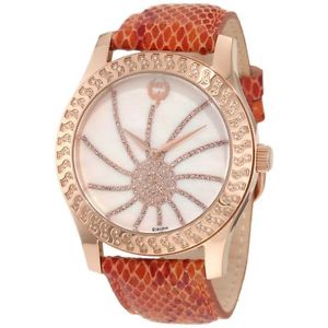 Brillier 03-32424-09 Womens Mop Dial Analog Quartz Watch with Leather Strap