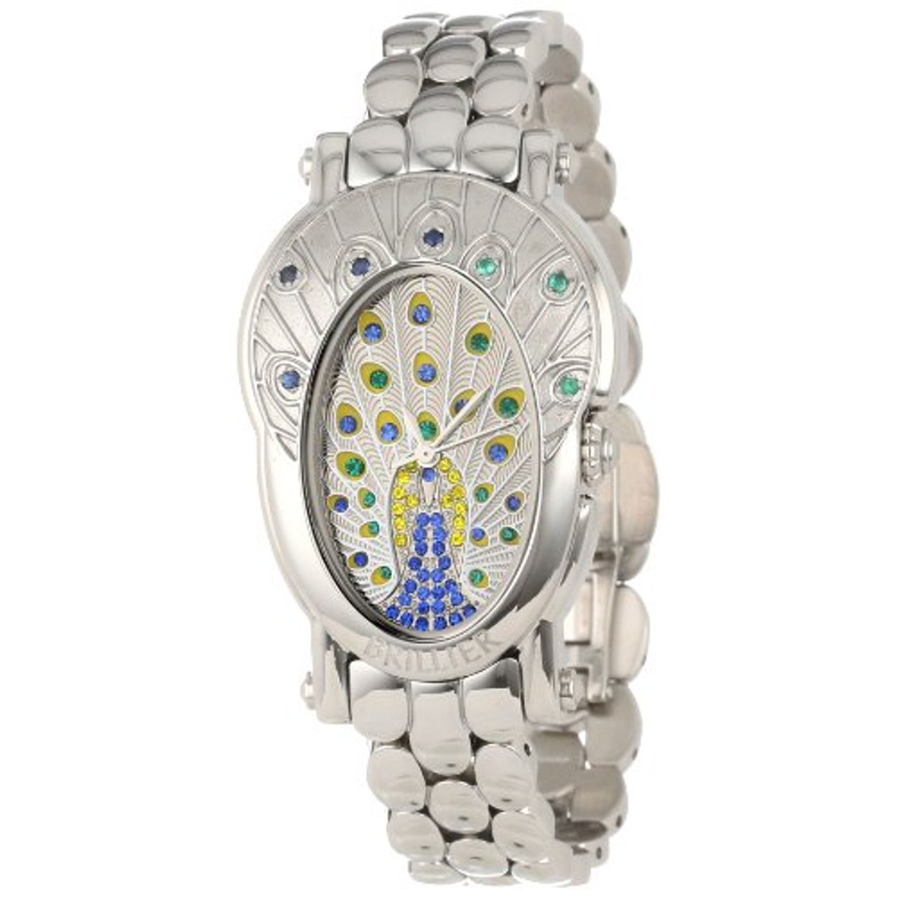 Brillier Women's 18-18 Royal Plume Peacock Inspired Swiss Watch