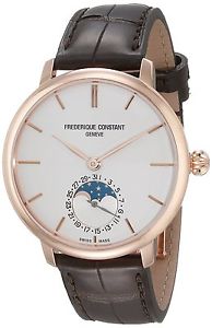 Frederique Constant Men's FC-703V3S4 Leather Slimline Automatic MOONPHASE Watch