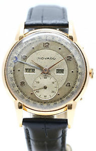 Genuine MOVADO 18ct Solid Gold Full Calendar Gent Manual-Wind Watch Circa 1940