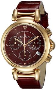 Edox Women's 10220 37RC ROUIR LaPassion Analog Display Swiss Quartz Red Watch
