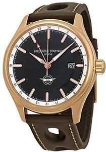 Frederique Constant Healey GMT Brown Dial Brown Leather Mens Watch FC-350CH5B4
