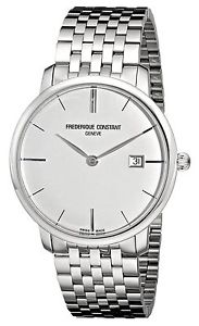 Frederique Constant Men's FC-306S4S6B Curved Index Silver Dial Watch