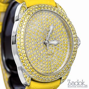 Backes & Strauss Fancy Canary Automatic Yellow Diamond 18K WG Ladies' Watch