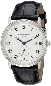 Frederique Constant Men's FC-245M5S6 Slim Line Silver Dial Roman Numerals Watch