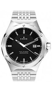 Edox Men's 53005 3M NIN Delfin Analog Display Swiss Quartz Silver Watch