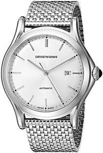 Emporio Armani Swiss Made Men's ARS3006 Analog Display Swiss Quartz Silver Watch