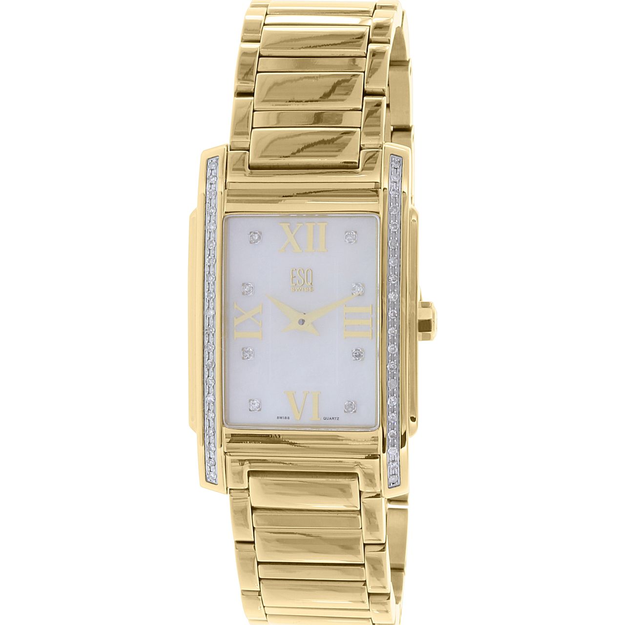 Esq 07101257 Womens Mop Dial Analog Quartz Watch with Stainless Steel Strap