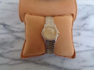 Ebel Classic Wave Stainless Steel 18K Gold Diamond Champagne Watch Wristwatch