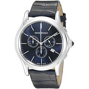Emporio Armani Swiss Made Men's ARS4010 Analog Display Swiss Quartz Blue Watch