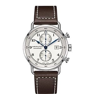 Hamilton Pioneer Auto Chrono Brown Silver Analog Automatic Men's Watch H77706553