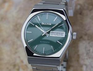 Bulova N7 Swiss Made Vintage 1970s Mens 35mm Automatic Stainless St Watch YY28