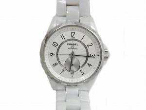 Auth Chanel Ceramic J12 Watch White Free Shipping