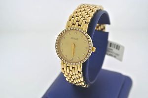 Geneve Solid 14k Yellow Gold Ladies Quartz Watch W/ Diamond Face & Dial, 48.6gm
