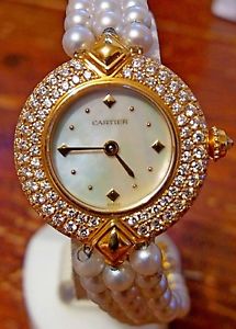 CARTIER VENDOME LADY EXCLUSIVE DIAMONDS AND PEARLS - NEW FULL SET