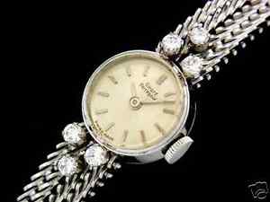 Auth GIRARD-PERREGAUX  Antique Quartz WG/Diamonds,  Women's watch