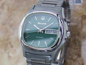 Bulova Swiss Made Vintage 1970s Mens 37mm Automatic Stainless St Watch YY42