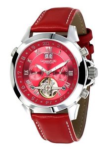Calvaneo 1583 Astonia "Platino Deep Red " Reloj automático brillo alto platinado