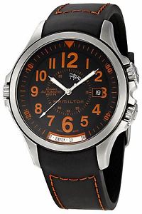 Hamilton Men's H77695333 Khaki GMT Black Dial Watch
