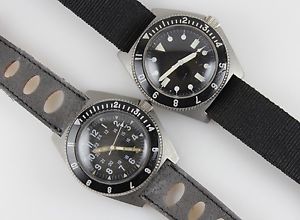 Benrus Type I 1972, Type II 1976 US Military Issue Men's Diver Watch LOT#0310