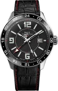 Ball Master II Pilot GMT BLK GM3090C-LLAJ-BK Leather Strap New Box Papers