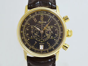 Free Shipping Pre-owned ALPINA Heritage Chronograph World Limited 250 Automatic
