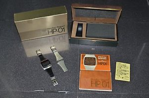 1977 HEWLETT-PACKARD HP-01 Gold Calculator Watch Alligator Band Complete