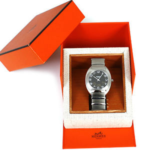12653 auth HERMES stainless steel ESPACE Watch NEW