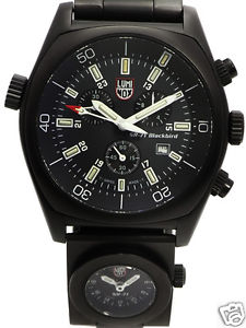 Auth LUMINOX Blackbird 9032 SR-71 Quartz SS Men's watch With Genuine Box