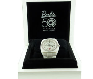 Barbie  White Ceramic Watch with Diamonds. White Ceramic Band. Water Resistant