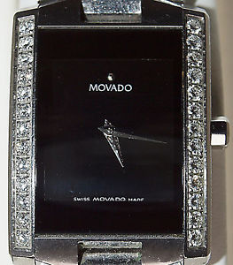 Herren-Armbanduhr Movado Eliro Black dial, 28 Diamanten ca. 1,00 ct NP 5.100,,-