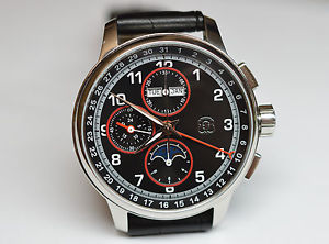 Full Calendar Watch ETA 7751 Chrono Training Armbanduhr  Uhrmacher SELTEN!