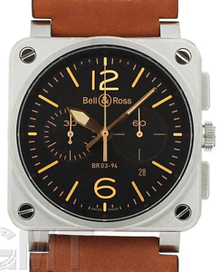 BELL&ROSS BR-03-94-GOLDEN-HERITAGE AVIATION CHRONOGRAPH Watch 2 Years Warranty