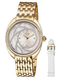 Gv2 By Gevril Women's 3702 Ancona Diamonds Gold IP Stainless Steel Watch