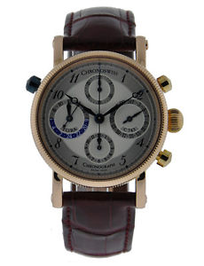 CHRONOSWISS TORA CHRONOGRAPH 18KT ROSE GOLD SILVER DIAL ON STRAP CH7421R