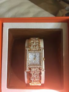 Auth HERMES H-watch Women's 18k Gold and Diamond Watch HH1.286.270/4806